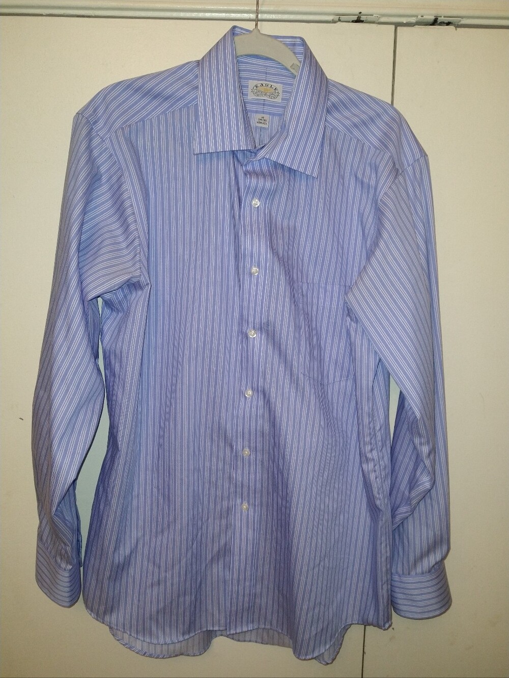 Eagle Shirtmakers Striped Cotton Long Sleeve Dress Shirt Men's sz 16-34/35.